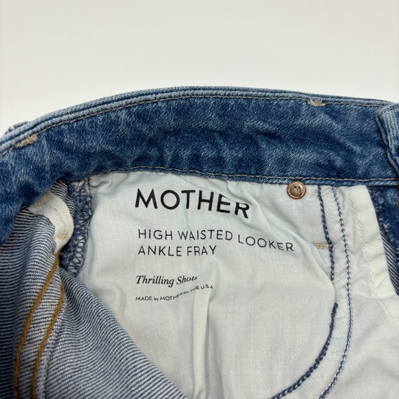 MOTHER High Waisted Looker Ankle Fray Jeans in Thrilling Shots - Picture 8 of 10